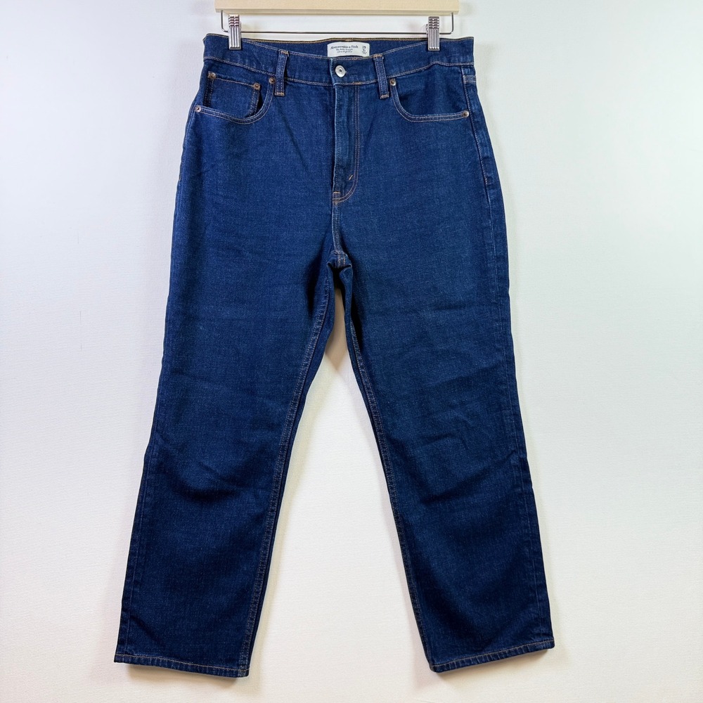 ABERCROMBIE & FITCH Dark Wash Ankle Straight Ultra High Rise Jeans 29/8s